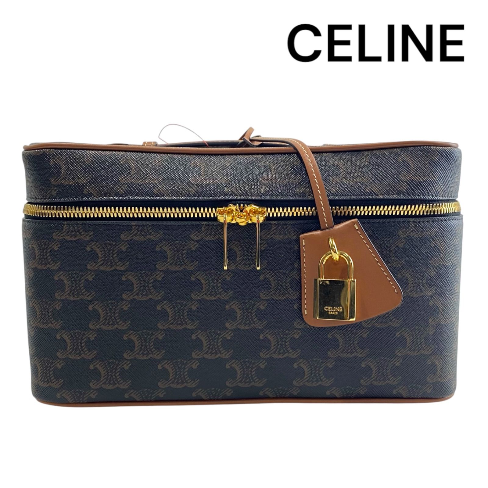 ○極美品 セリーヌ CELINE トリオンフキャンバス トラベル バニティ 