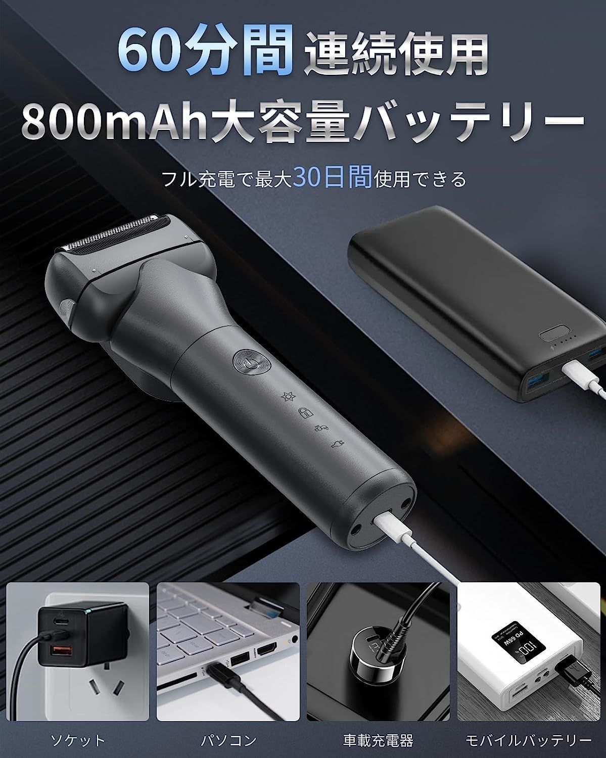 60分間連続使用 安全ロック