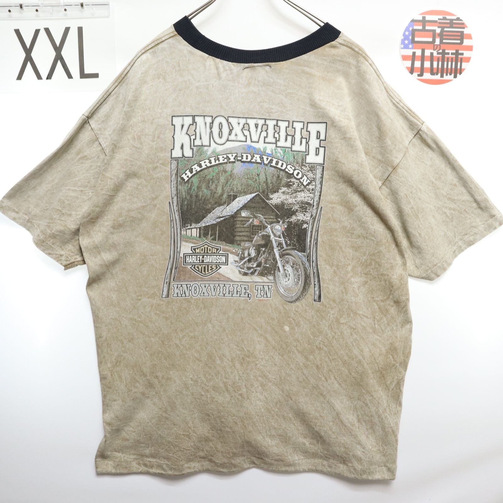 メンズXXL 【A品】 90s 00sシングルステッチコピーライト HARLEY DAVIDSON ハーレーダビッドソン Tシャツ 半袖 リンガー Tシャツ イーグル 両面プリント 無地 フェード茶 ブラウン 厚手 春夏 ヴィンテージ USA古着 J8b508 - メルカリ