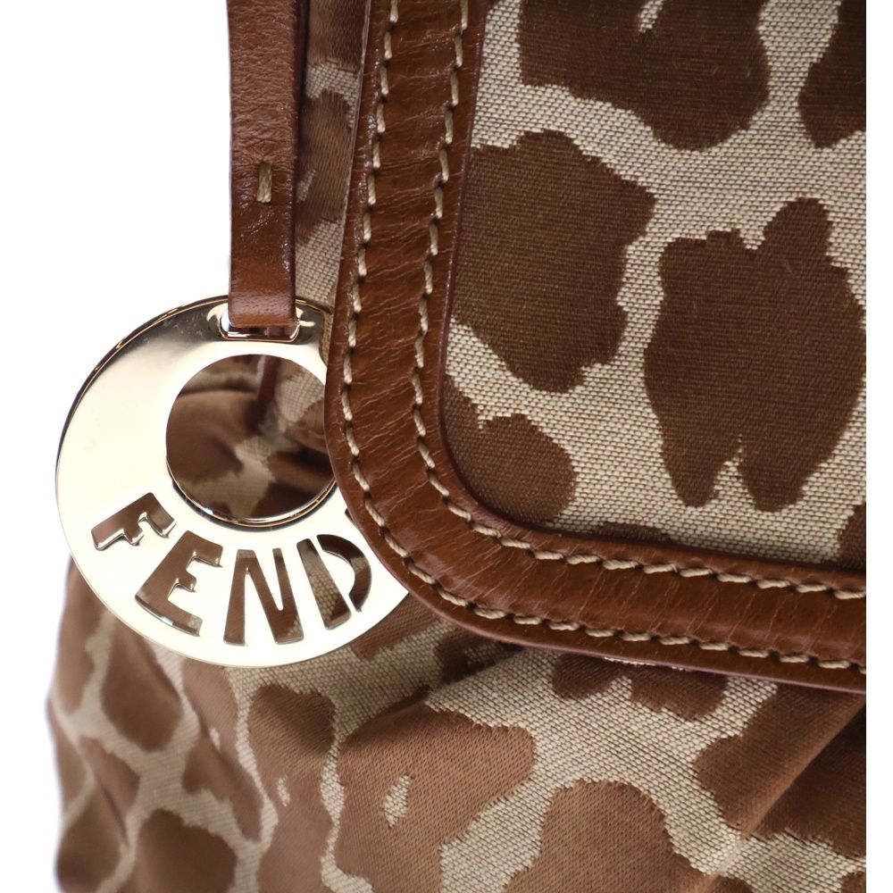 FENDI レオパード ハンドバッグ　8BR445 FENDI (フェンディ) ワンショルダーバッグ ブラウン ヒョウ柄