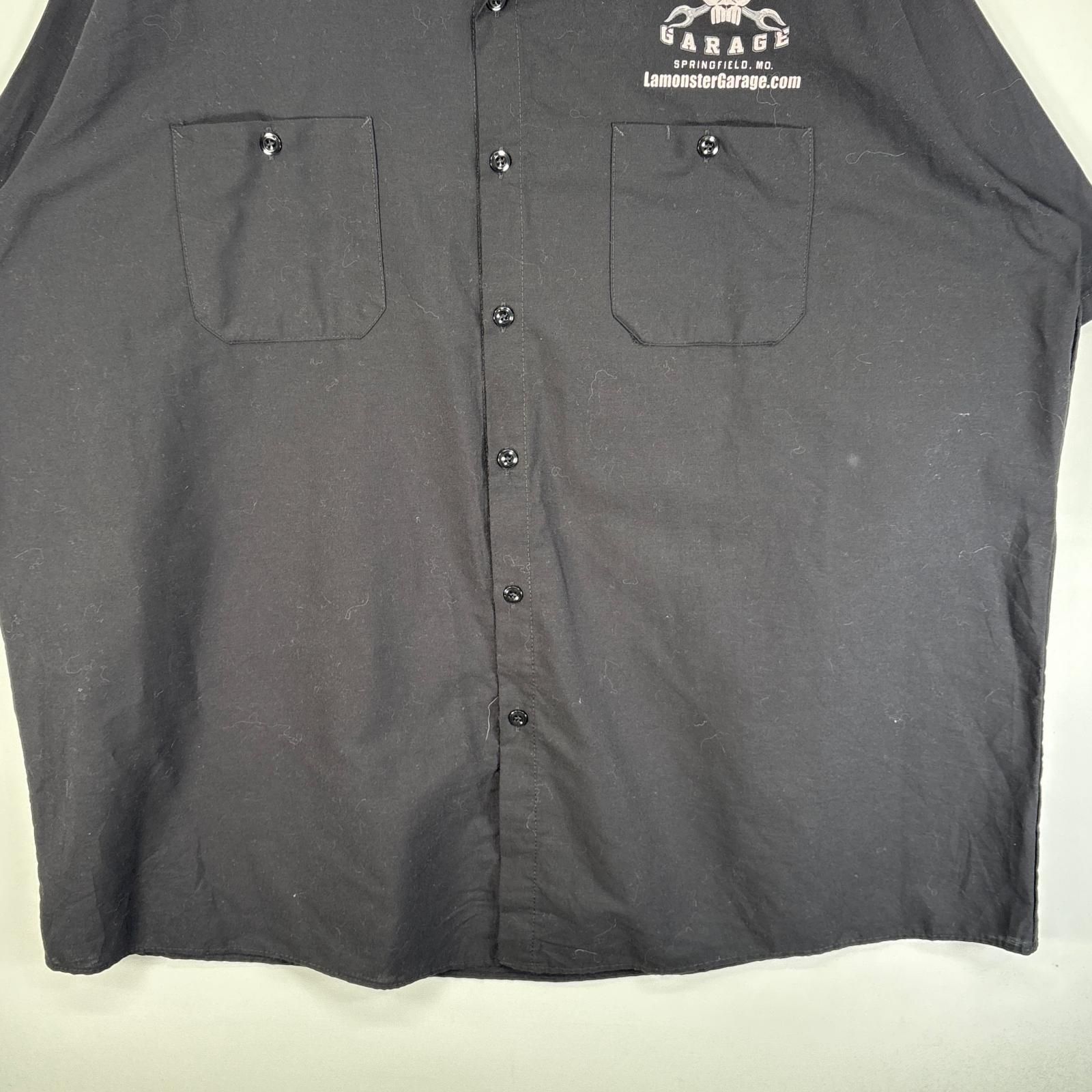 6585/美品 RED KAP 半袖ワークシャツ L○両面プリント UPPER