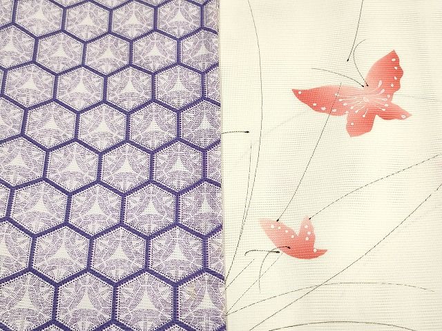 平和屋本店■夏物 小紋 絽 紗 洗える着物 まとめて20点 蝶 花柄 暈し染め 手描き 型染め 着用可能多数 se3735 平和屋本店□夏物 小紋 絽 紗 洗える着物 まとめて20点 蝶 花柄 暈し