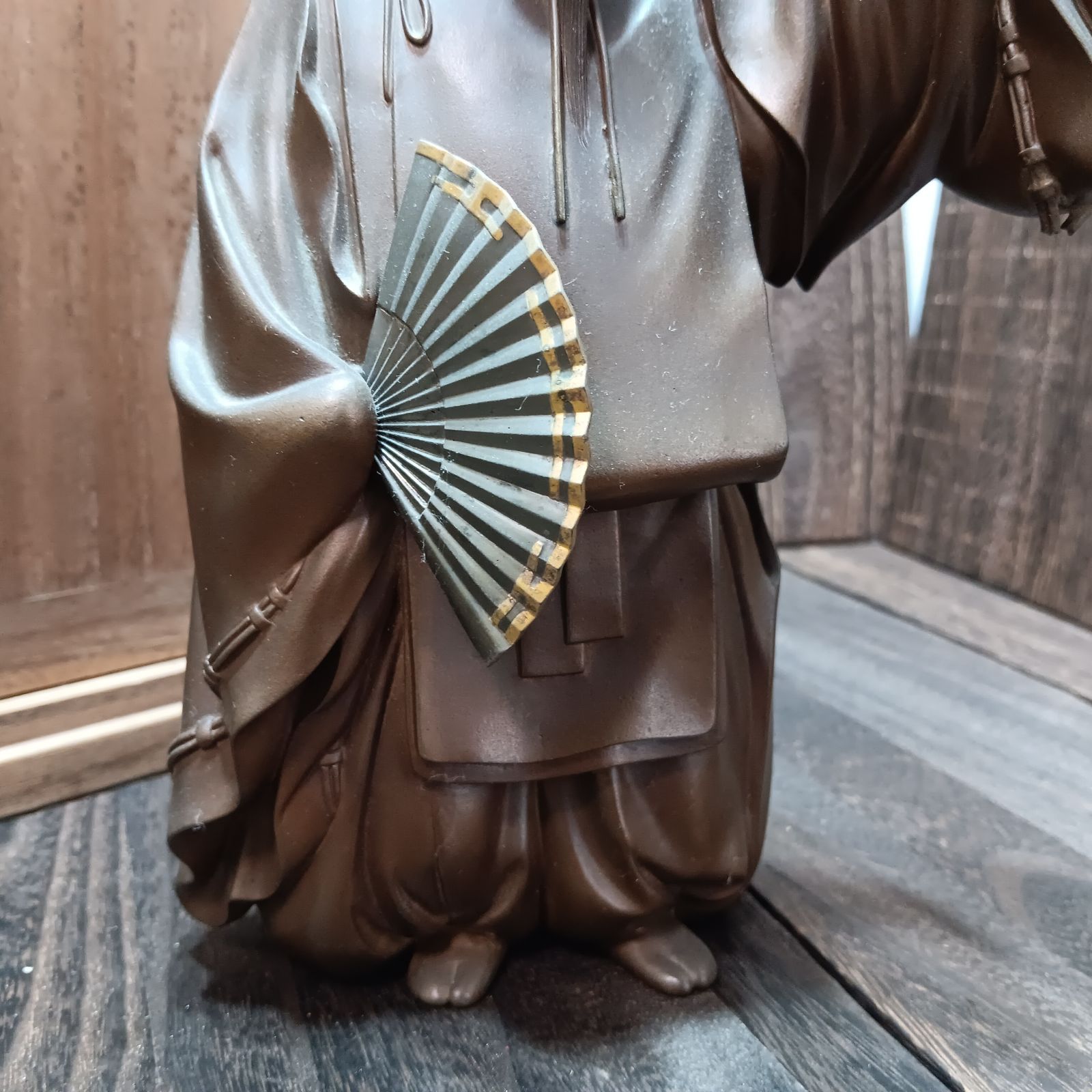 工芸品 在銘 月光 舞翁 置物 彫刻 銅製 金属工芸 金工師 現状品 工芸品 在銘 月光 舞翁 置物 彫刻 銅製 金属工芸 金工師 現状品