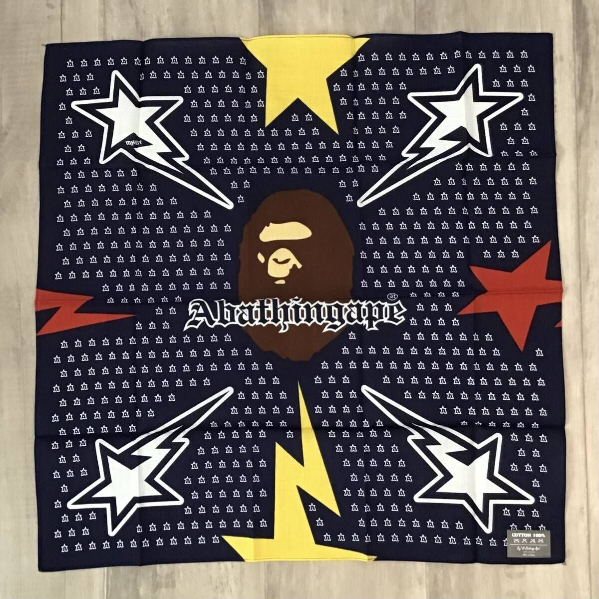 ☆新品☆ BAPE STA LOGO バンダナ ネイビー a bathing ape star エイプ
