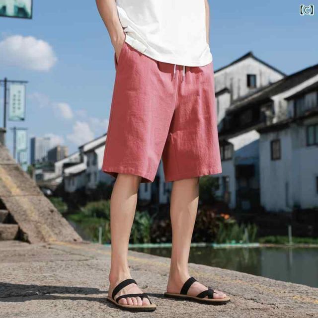 種類32：XL/H：ダークブルー メンズ ファッション 服 男性用 オシャレ シンプル 大人 かっこいい 大きいサイズ ストリート 紳士服 レトロ ハイエ カジュアル パンツ 夏 通気性 ビーチ 無地 ス