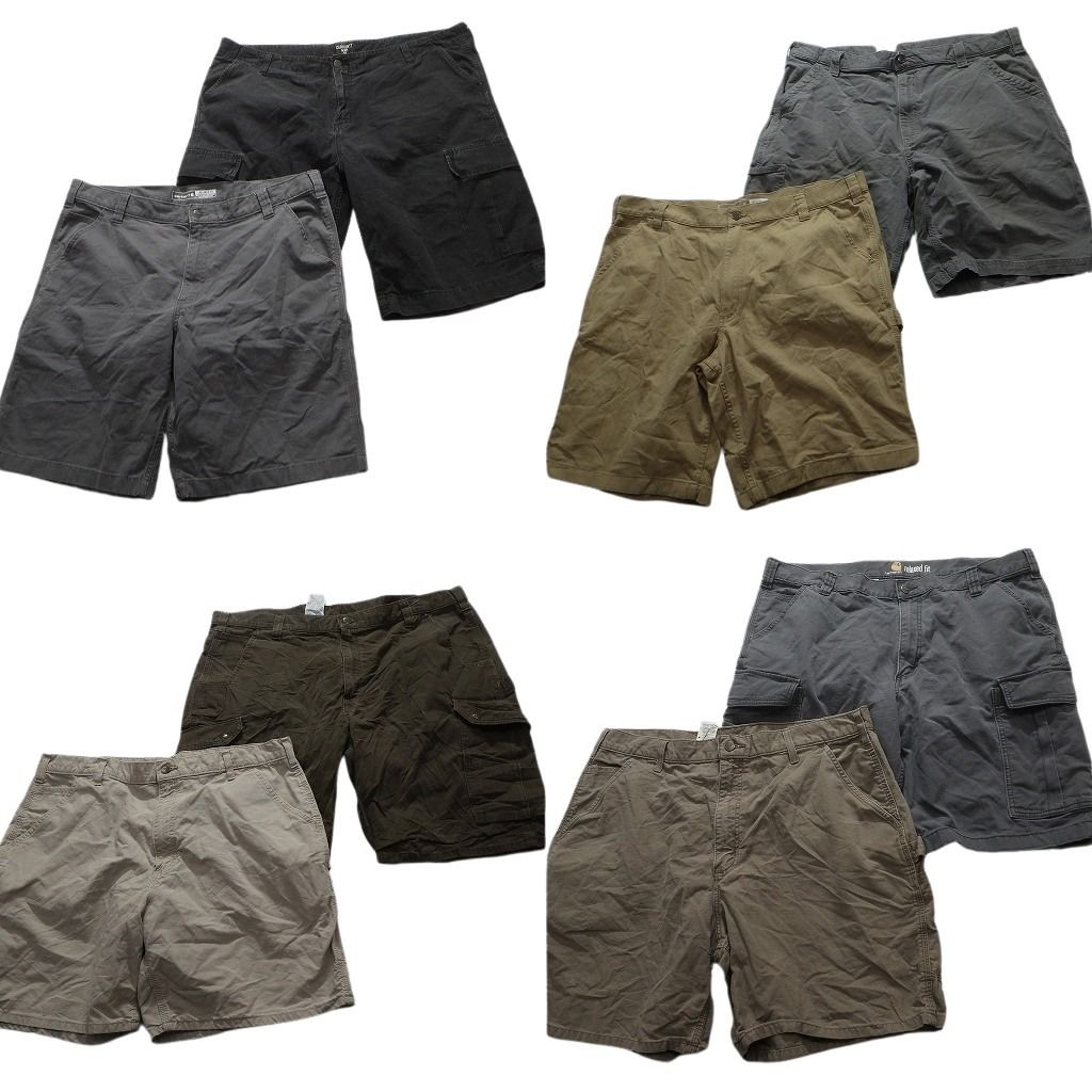 古着卸 カーハート Carhartt ショートパンツ 8枚セット メンズ 40 |42 革パッチ カーゴ カーキ ベージュ 古着 NA4851