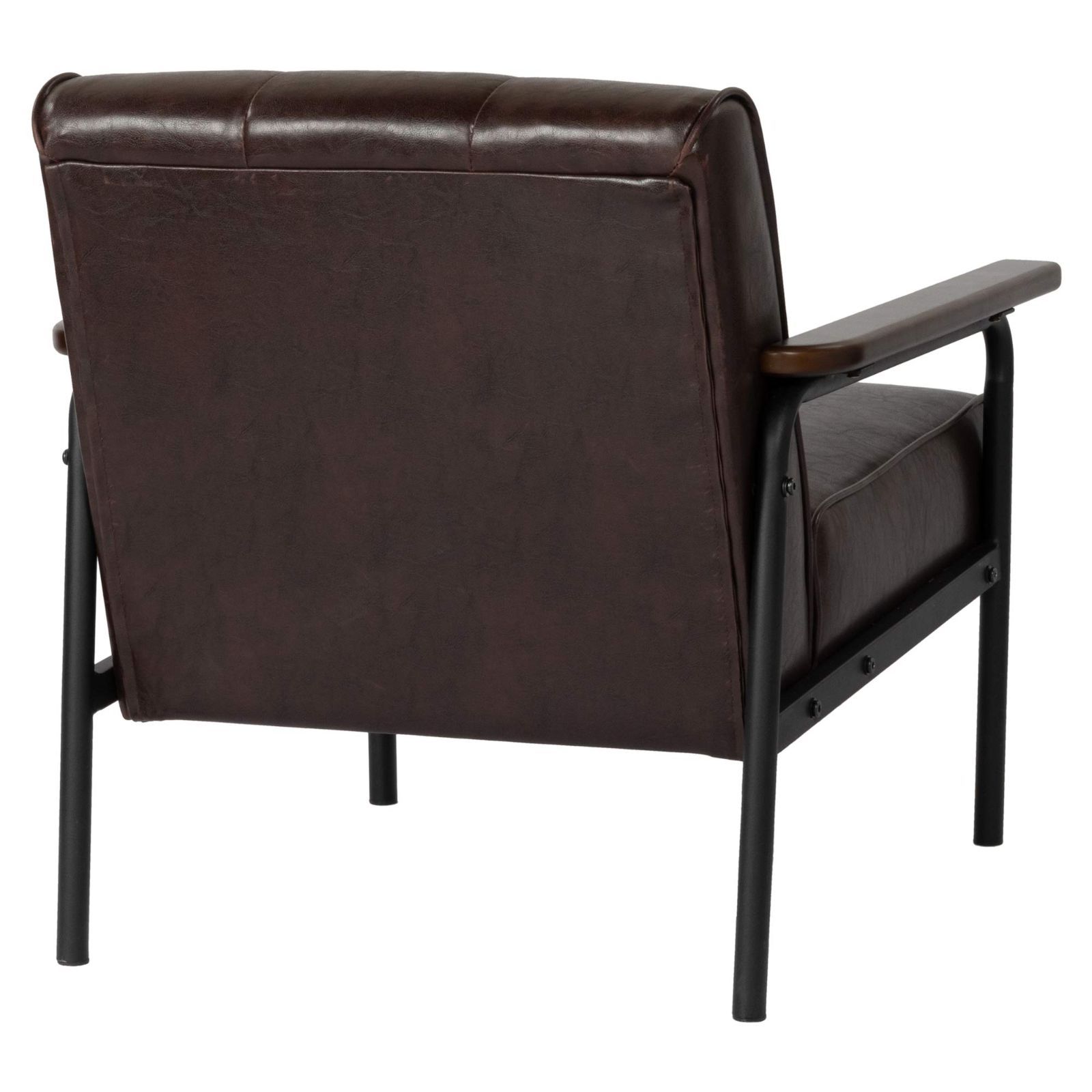 レザー製品 アイアン脚 アンティーク調デザイン 1人掛け ブラウン レトロソファ AZ-1521 アーバン通商