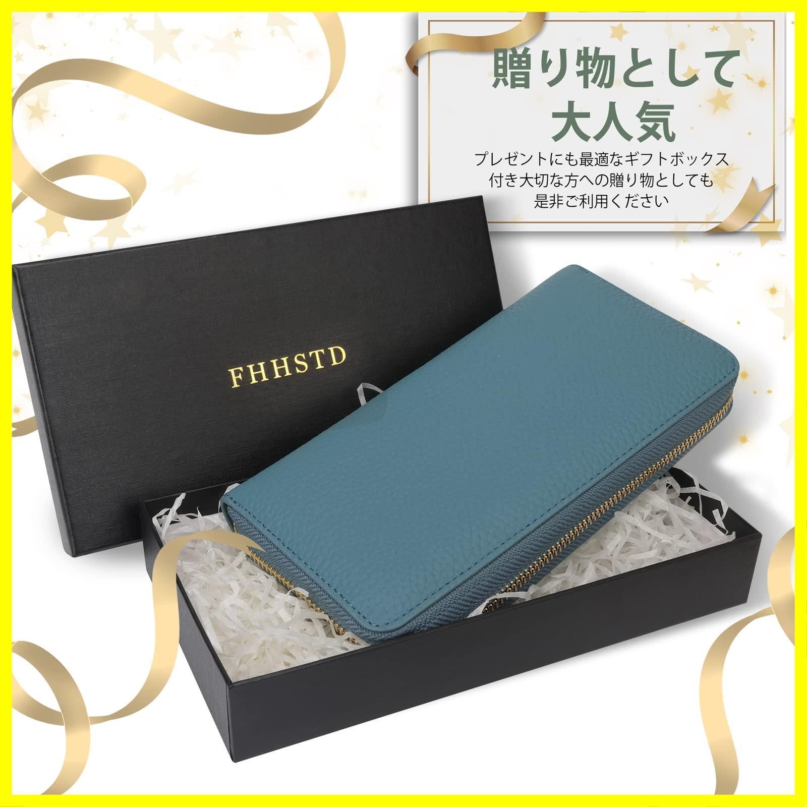 【色: ブルー】長 財布 財布 カード22枚 大容量 YKKファスナー 多機能財 多機能財布 牛革 YKKファスナー カード22枚 本革 長 財布 財布