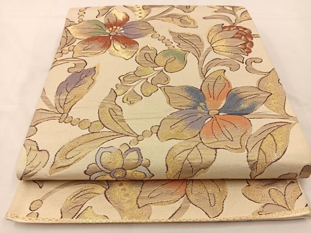 平和屋着物○アンティーク 大正ロマン 本場筑前博多織 全通柄九寸