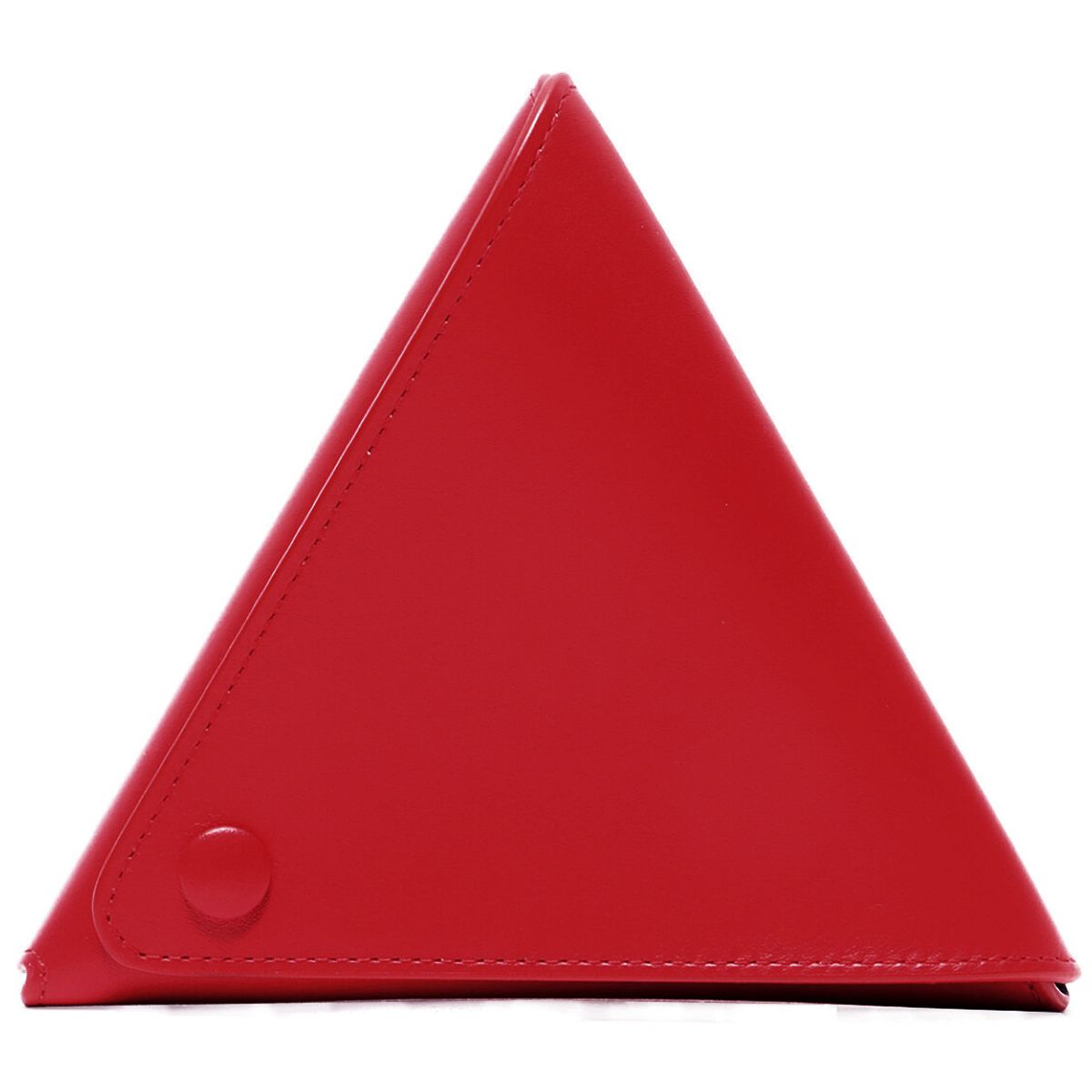 保管袋付きボッテガヴェネタ コインケース　赤　トライアングル　三角形　スナップボタン