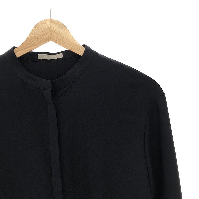 theory luxe / セオリーリュクス | GENTLE GGT YANA スタンドカラー 比翼 ブラウス | 38 | ネイビー | レディース theory luxe / セオリーリュクス | GENTLE GGT YANA スタンドカラー