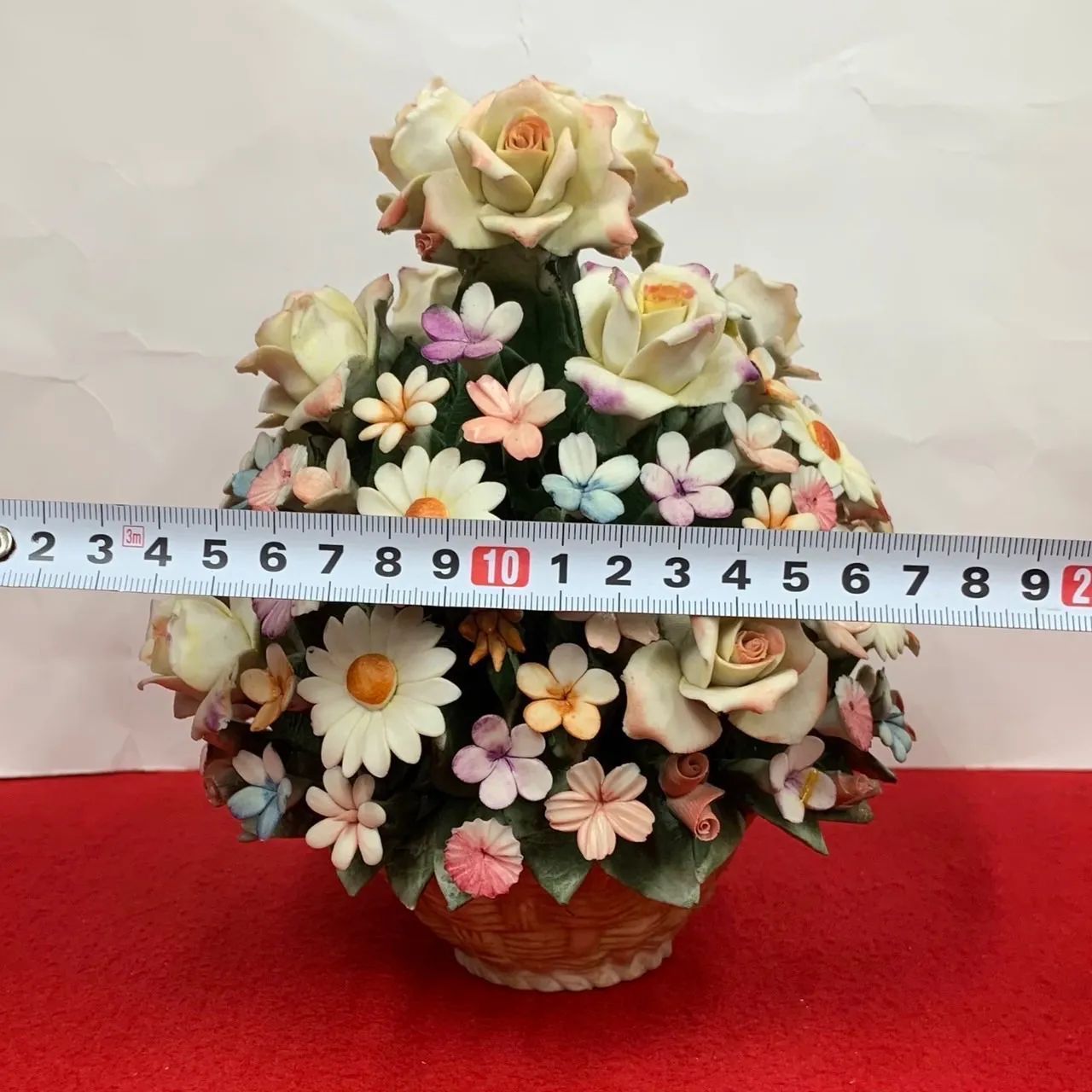 カポディモンテ 陶花 陶器 イタリア製 置物 フラワー オブジェ レトロ