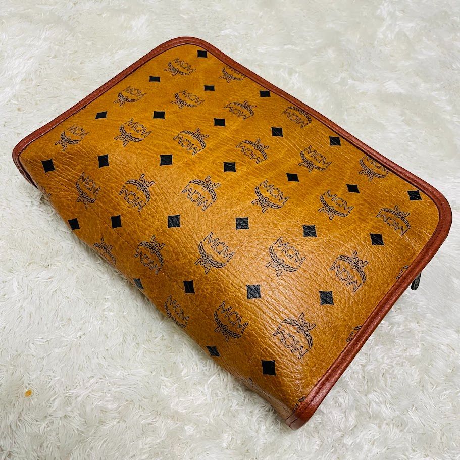 ヴィンテージ MCM クラッチバッグ 総柄 レザー ヴィセトス柄 