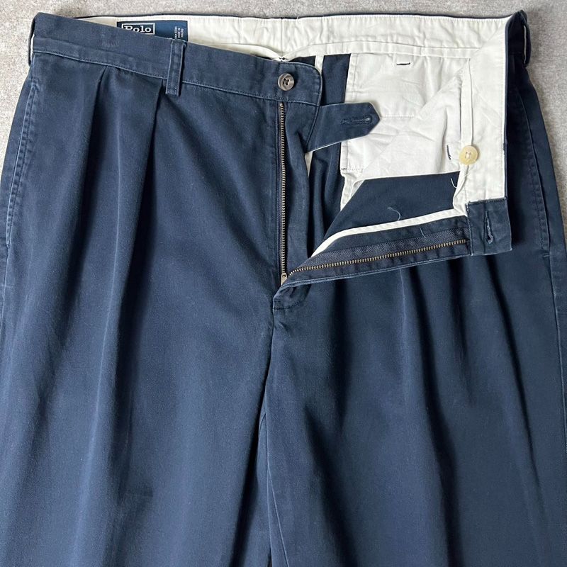 90s POLO RALPH LAUREN 2タック コットン チノ パンツ 36 29 / 90年代