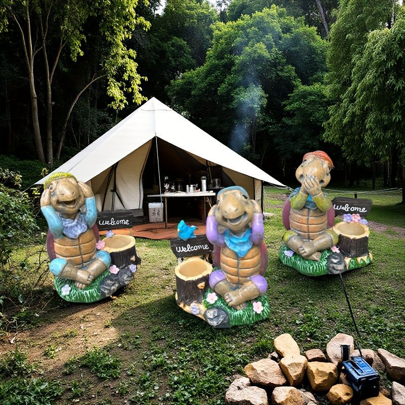 鉢植え 植木鉢 プランター プラントポット フラワーポット ガーデニング 樹脂 屋内 室内 インテリア 玄関 目 耳 口を塞いでいる亀 かめ カメ 3種類 多肉植物 サボテン ユニーク 小物入れにも