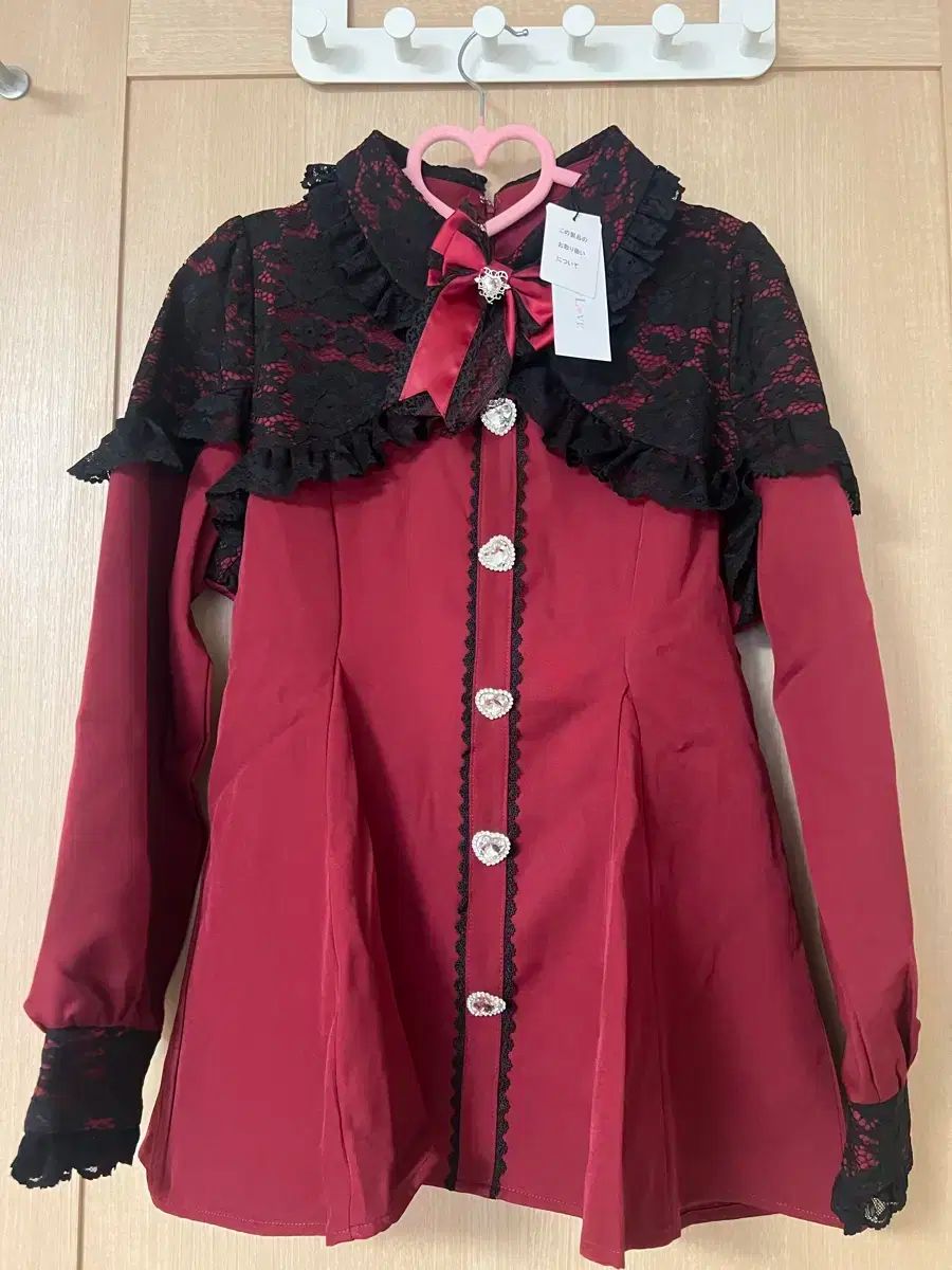 DearMyLove ディアマイラブ キラキラと ハートビジュー レース フリル セットアップ LL