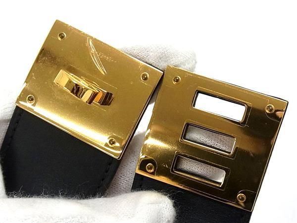 エルメス ケリードッグ ゴールド金具 ブレスレット バングル □新品同様□ HERMES エルメス ケリードッグ ボックスカーフ