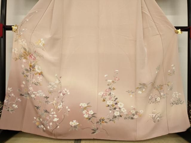 平和屋着物○訪問着 友禅 作家物 枝花文 暈し染め 鈴乃屋