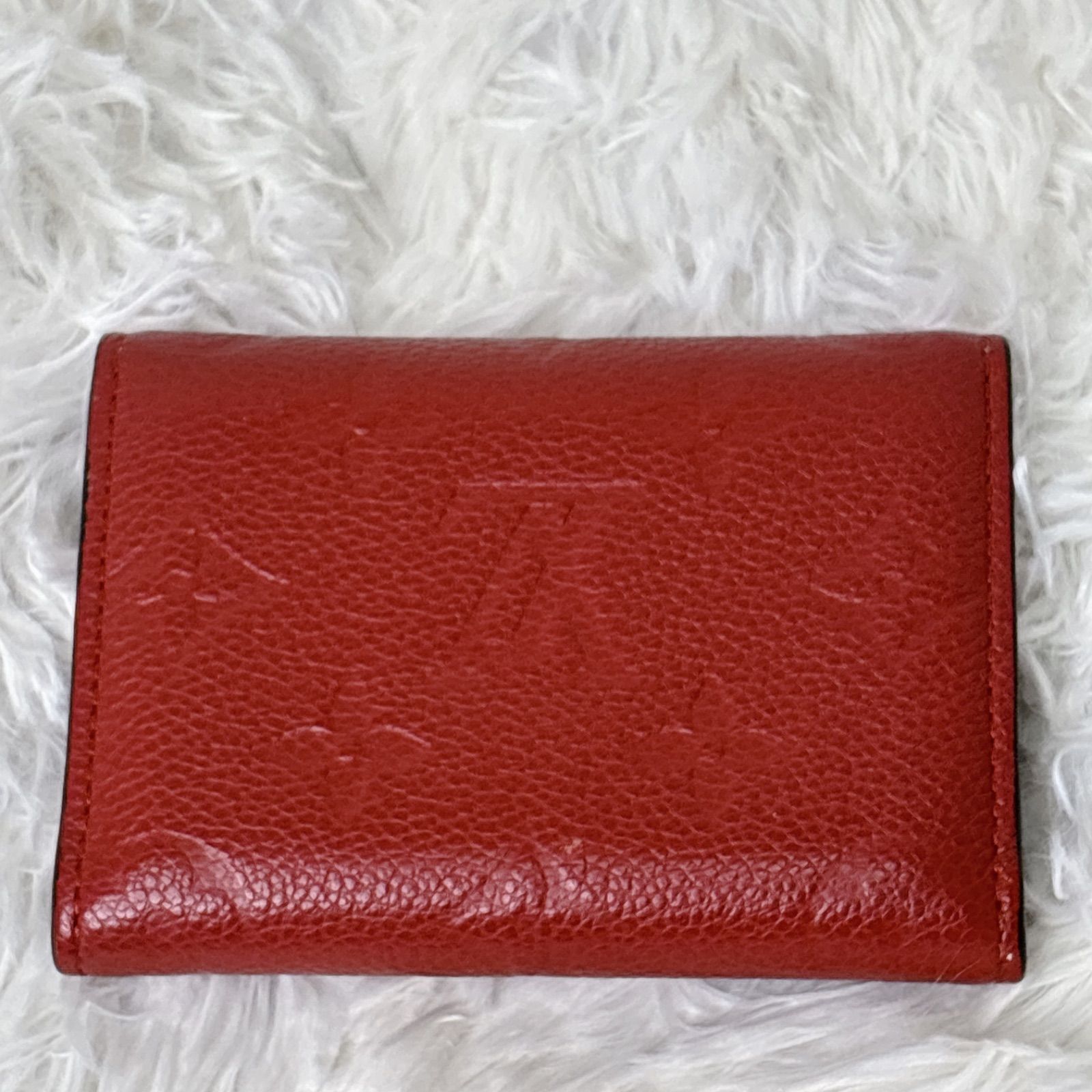 極美品】LOUISVUITTONアンプラント レザー スリーズレッド 名刺入れ 極