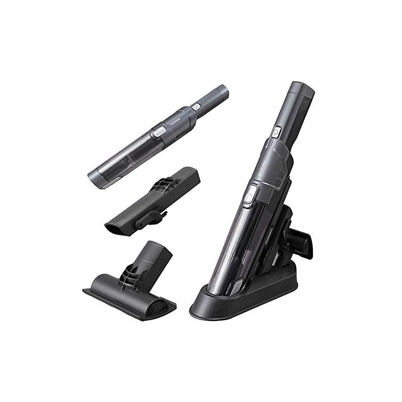 アイリスオーヤマ 掃除機 コードレス ハンディ クリーナー 車用 パワフル 吸引 コンパクト 軽量 500g スタンド 充電 IC-H50-B ブラック 5.6×5.7×40.2cm 1