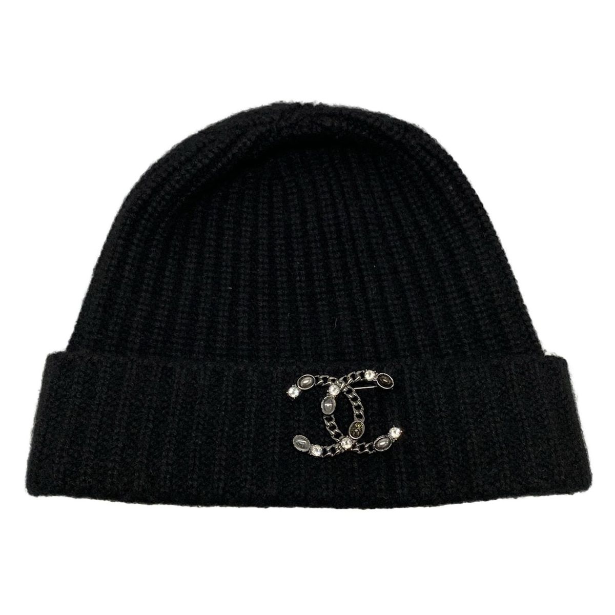 CHANEL(シャネル) ニット帽 - 黒 カシミヤ - メルカリ
