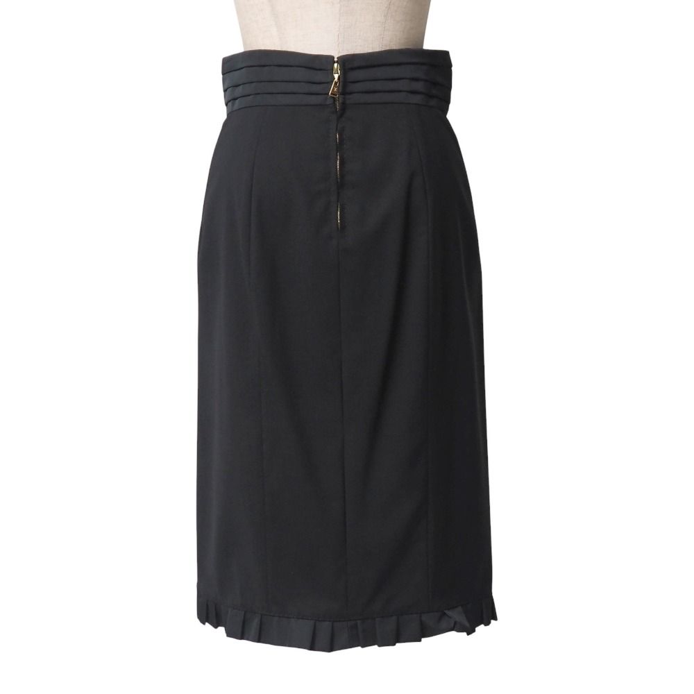 LOUIS VUITTON ルイ ヴィトン スカート サイズ36 タイトスカート タック フリル ストレッチ フランス製 ブランド古着 20251021|RA6204