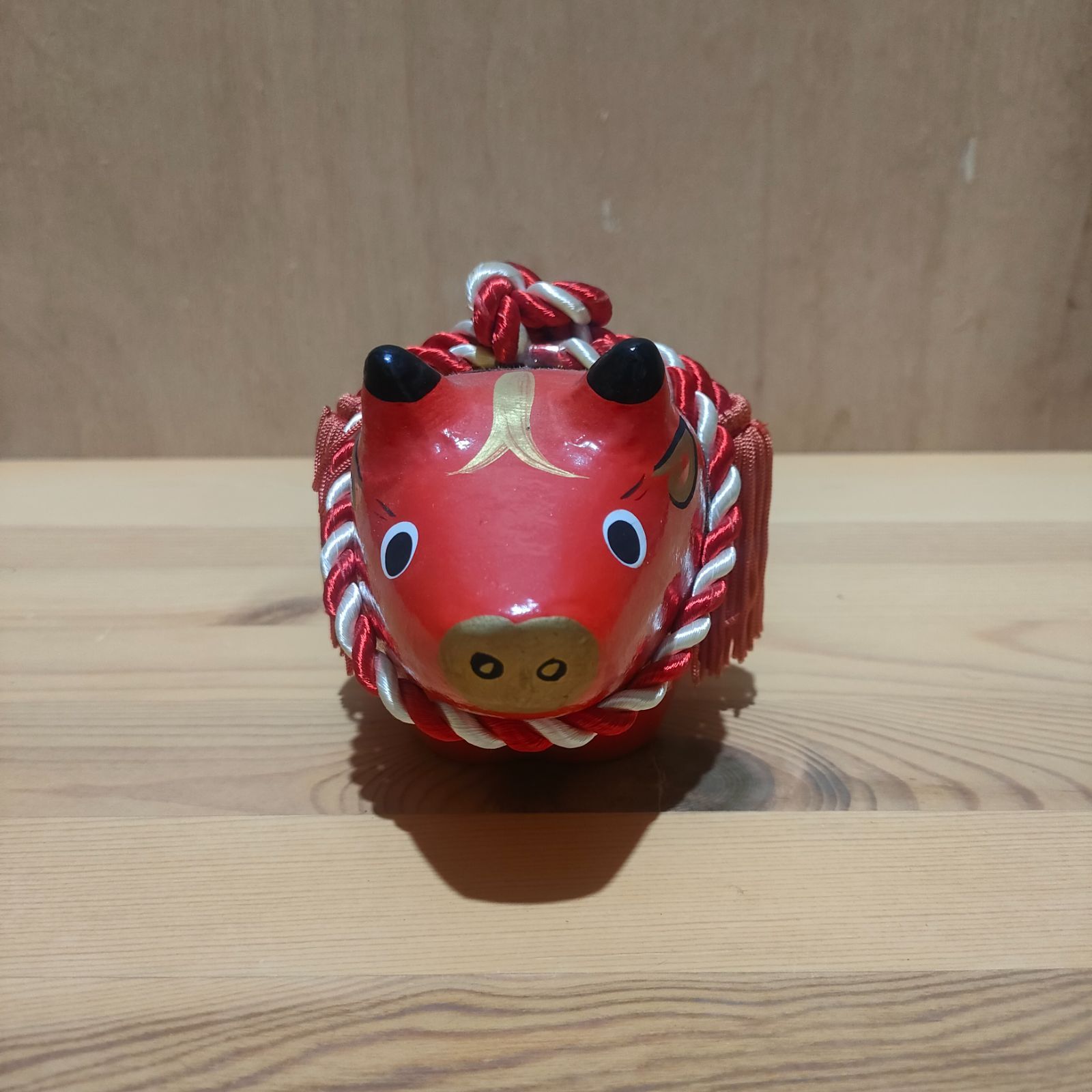 美品】赤い 牛 置物 張り子 赤べこ オブジェ 和風 JAPAN 日本
