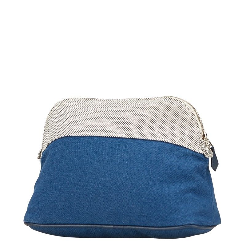 エルメス ボリードポーチ25 ポーチ 小物入れ ブルー ホワイト  