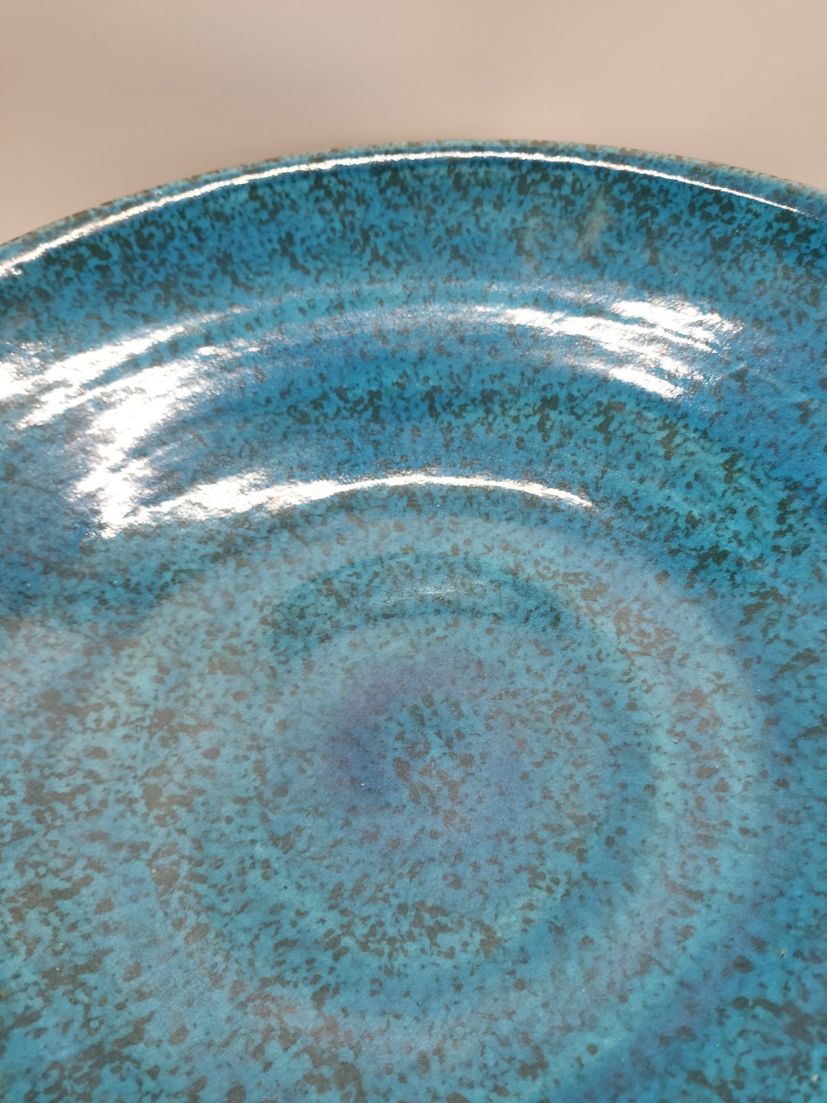 昭和レトロ 大皿 ビンテージ レア 希少】戦後・占領期 手描きシェル皿