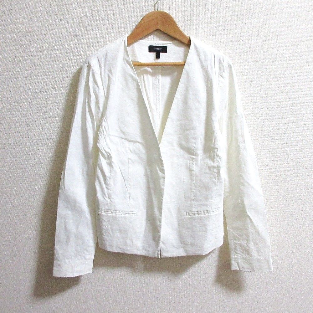 美品 theory セオリー CRUNCH WASH BENEFIELD リネン ストレッチ