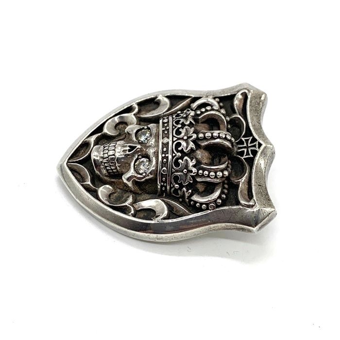 Justin Davis ジャスティンデイビス 内山英雄 クラウンスカル シールド ペンダントトップ SV 925 ジルコニア