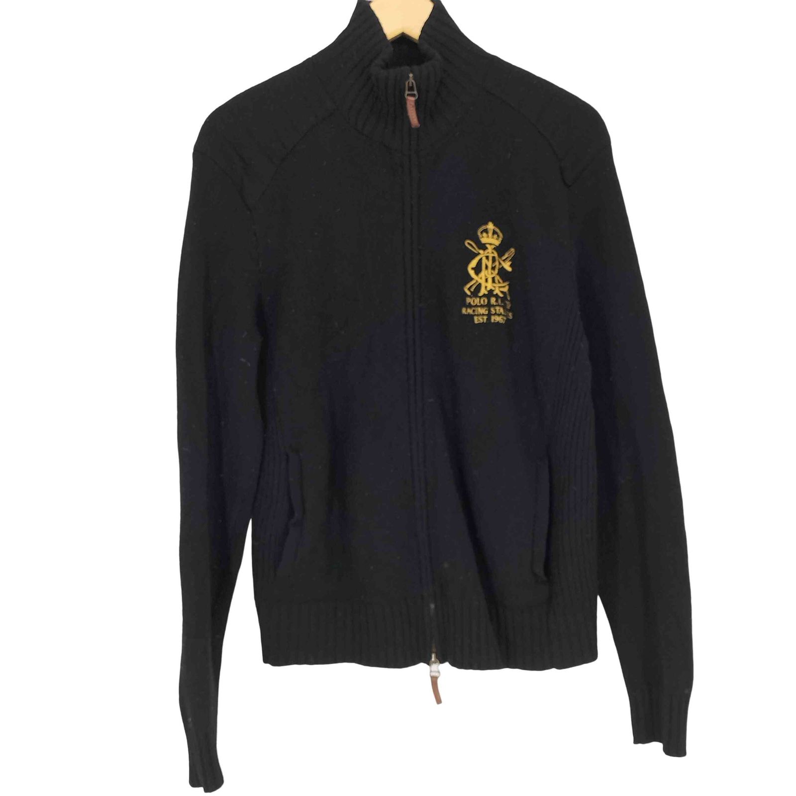 ポロバイラルフローレン Polo by RALPH LAUREN フロントロゴ刺繍フルジップニットジャケット メンズ JPN：L 