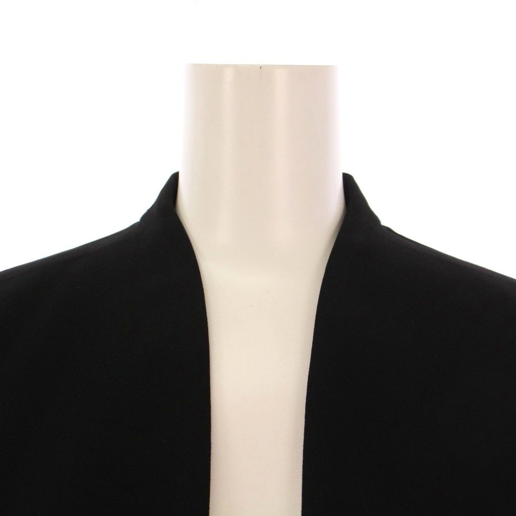 美品 LEONARD レオナール レザー ニット ノーカラー ジャケット レオナール LEONARD ノーカラージャケット アウター ショート丈