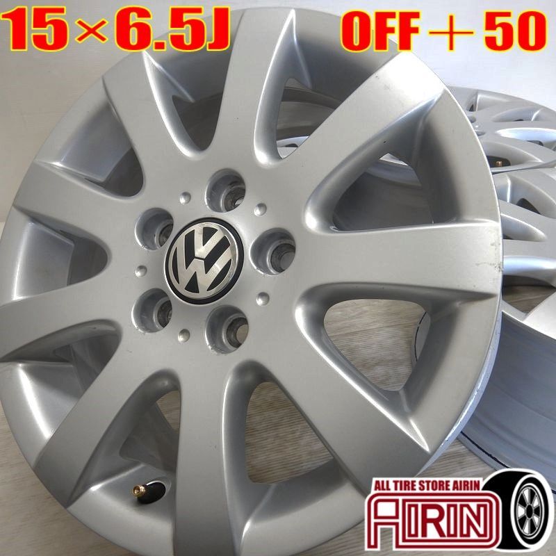 中古 15インチ アルミ フォルクスワーゲン ゴルフV 純正 4本セット 