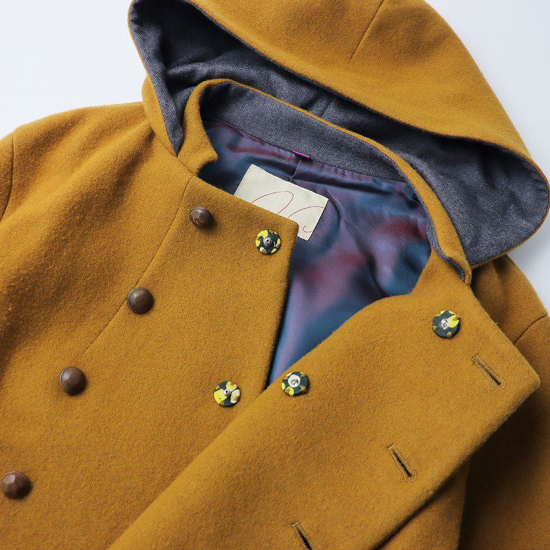 パラスパレス Pal'las Palace ウール フーデッドコート 3/キャメル