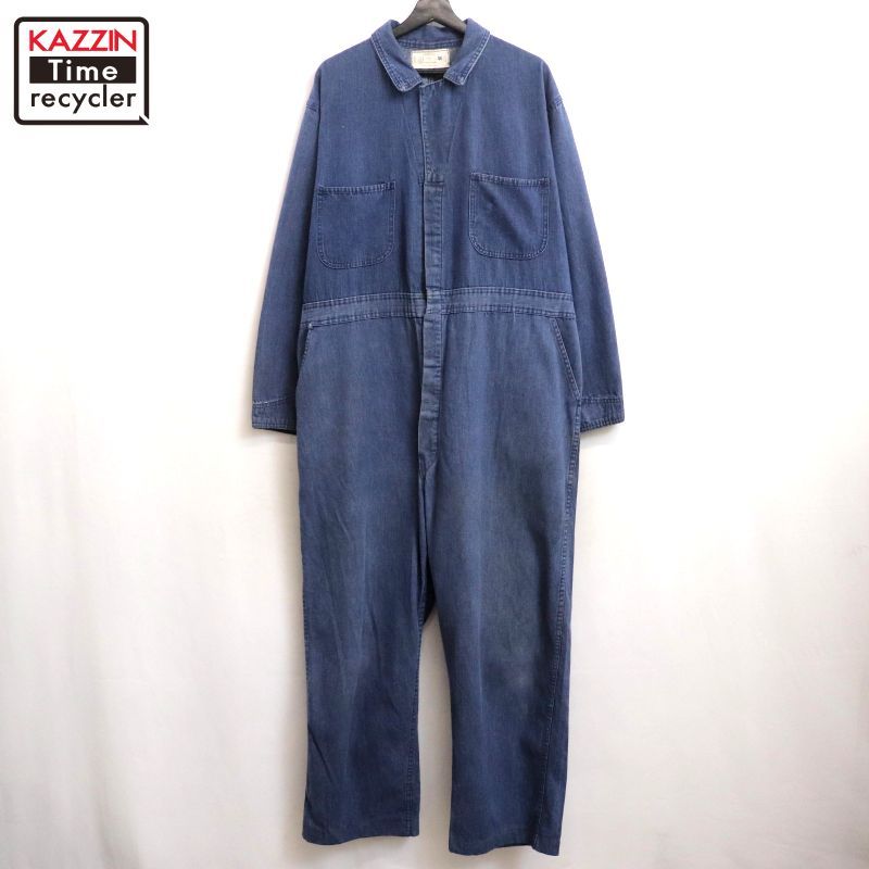 70s ワーク デニム つなぎ メンズ XLサイズ相当 ビッグサイズ オーバーサイズ