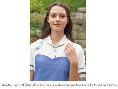 LAURA ASHLEY エプロン LW502-23 アイリス アメリ ブルー