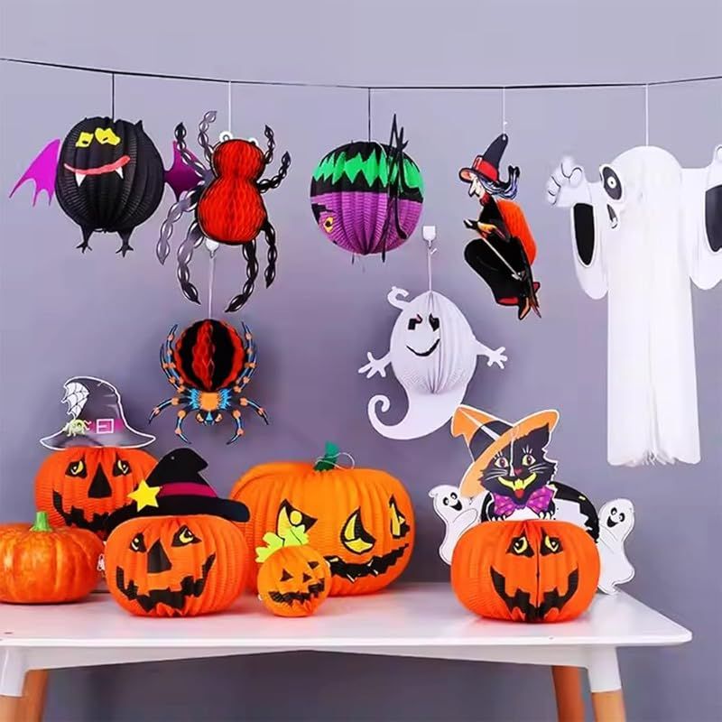 フクロウさんとSPOOKYカボチャタワー&電池ボックス式巨大オブジェ2点セット 樹脂オブジェカボチャ積みオバケ - おしゃれな雑貨の通販は