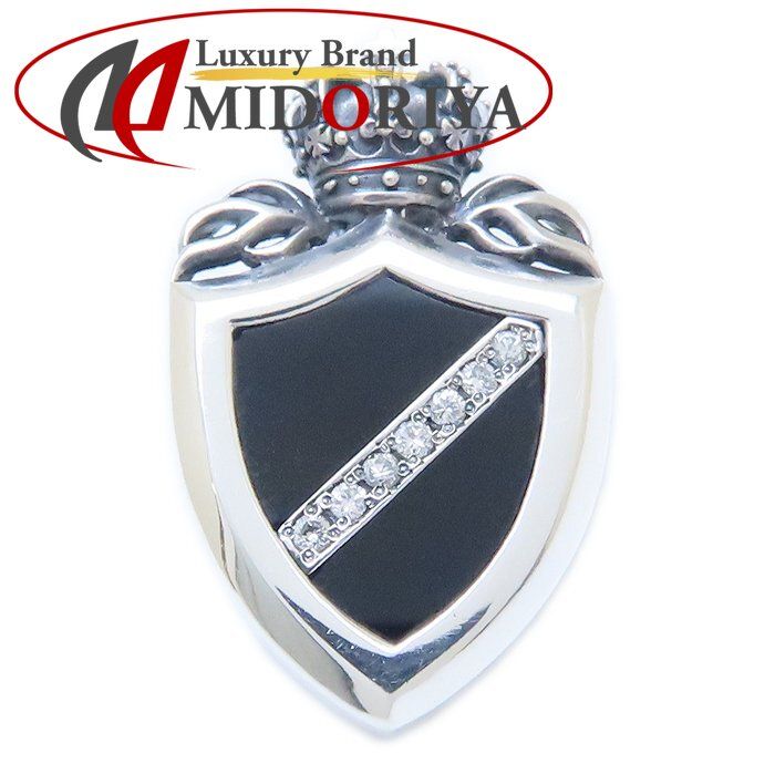 Justin Davis ジャスティンデイビス CROWN SHIELD ペンダントトップ クラウンシールド オニキス ダイヤモンド0.09ct シルバー925 メンズ SPJ117 2 294381 BJ