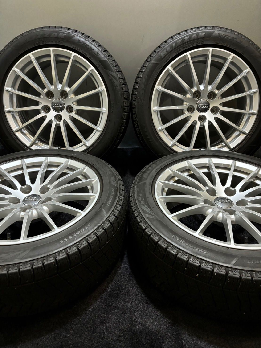 ★225/50R17 BRIDGESTONE/VRX3 21年製 アウディ F5 A5 純正 17インチ 7.5J +29 112 5H スタッドレス 4本 A4 (南6-G926)