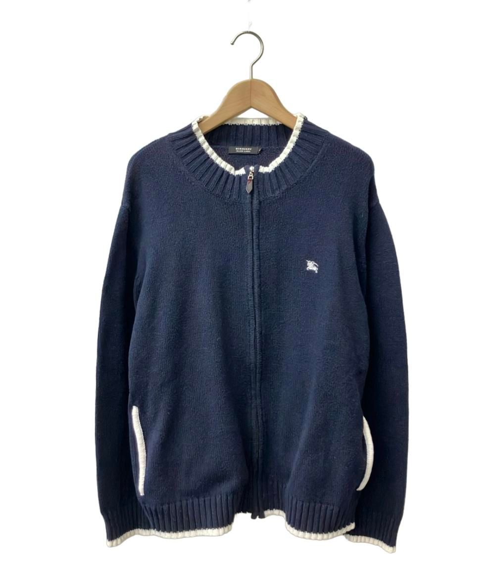 BURBERRY BLACK LABEL ニットジップアップ メンズ バーバリーブラックレーベル 長袖ジップアップニット メンズ