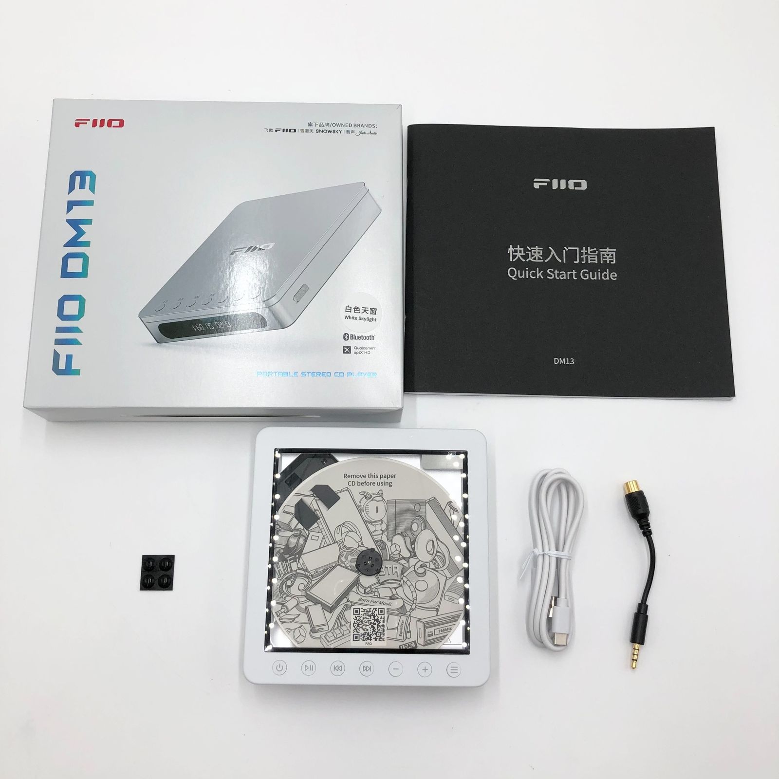 FIIO DM13 BT Transparent FIO-DM13BT-T 日本正規販売店より発送 シリアルナンバー付 ポータブル CD プレーヤー Bluetooth