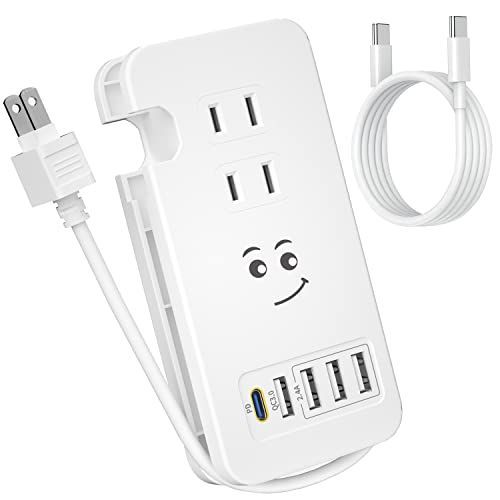 USB-Cポート＋QC3.0ポート＋3つ USB-Aポート・ホワイト 電源タップ usb付き タイプc 急速充電 【USB-C PD急速充電ポート・QC3.0急速充電ポート・3つUSBポート・3つコンセント】USB C-C充電ケーブル付き 
