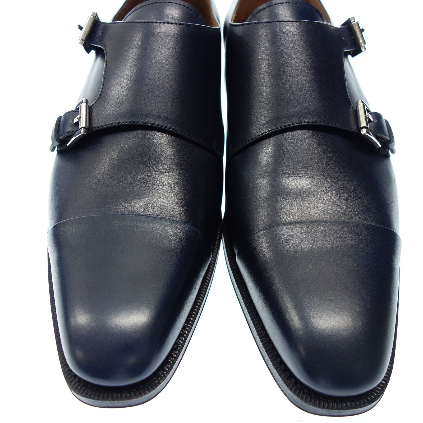 ヤンコ レザーシューズ ダブルモンク 14453 メンズ 8 紺 YANKO【AFD7