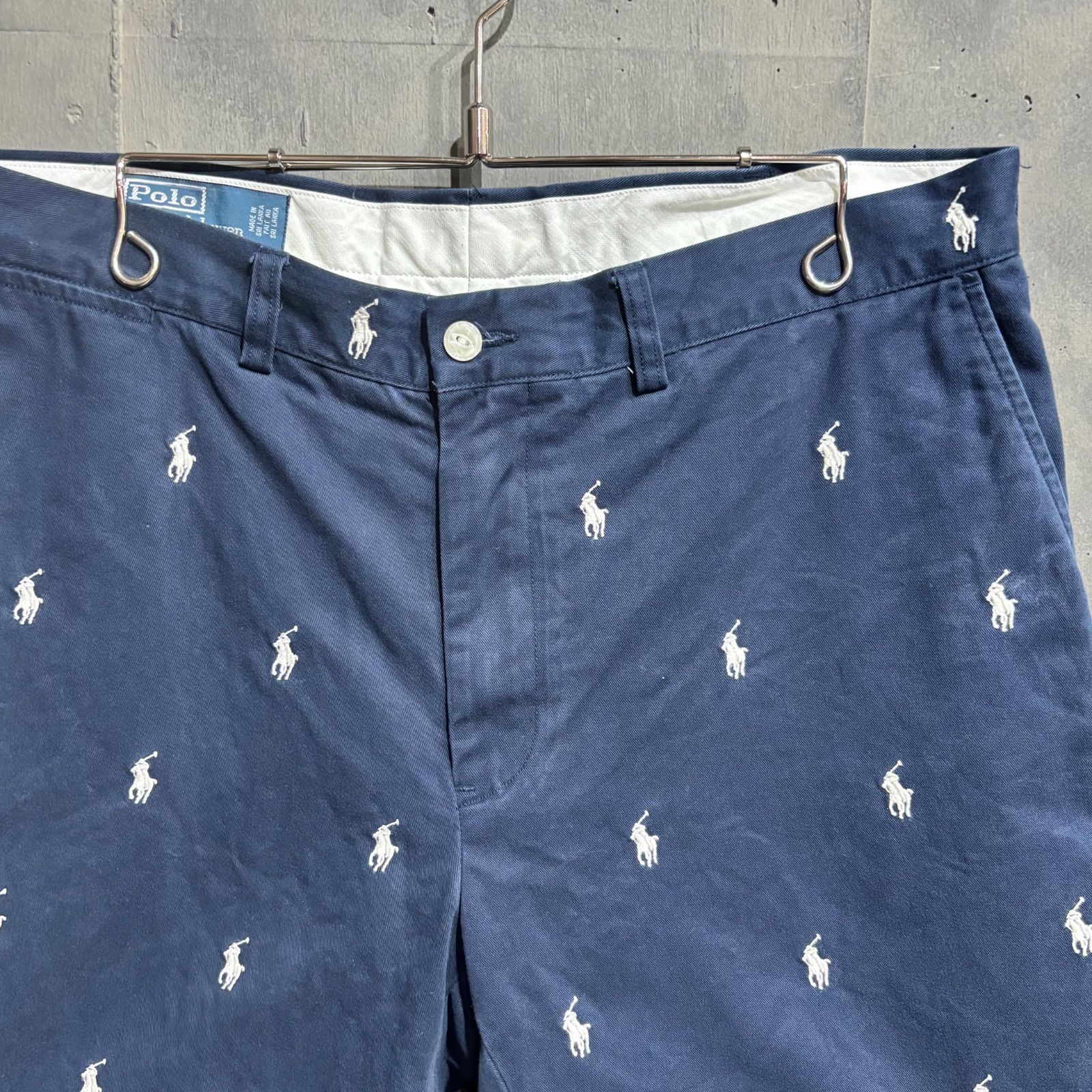 90〜00s Polo by Ralph Lauren ポニー総柄ショートパンツ ネイビー
