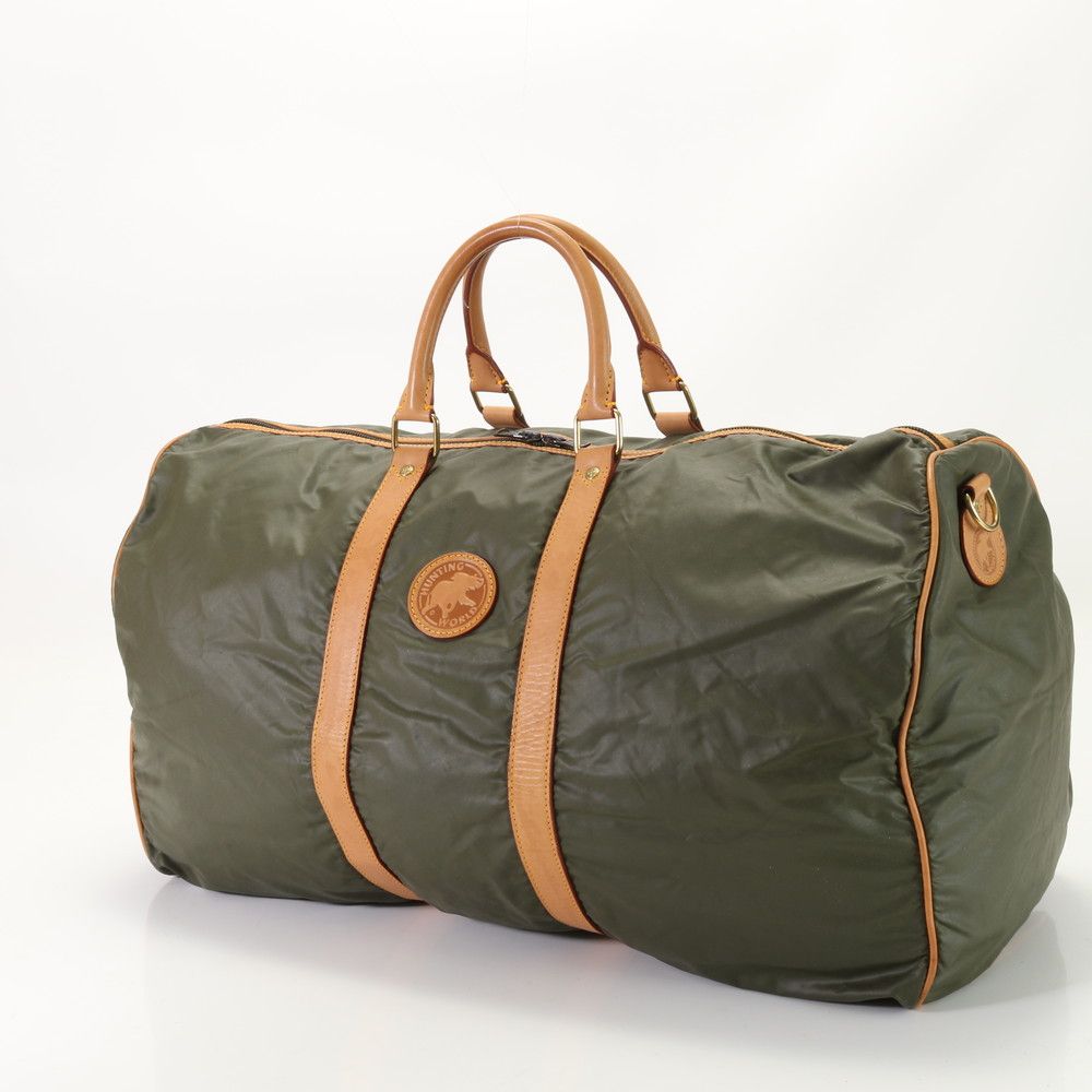 極美品 ハンティングワールド ボストンバッグ 旅行バッグ レザー 黒