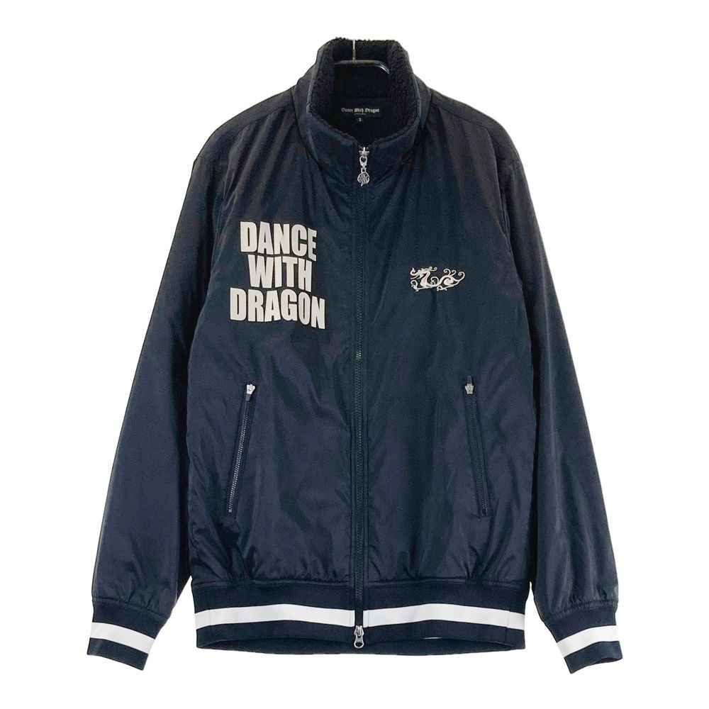 サイズ 3 DANCE WITH DRAGON ダンスウィズドラゴン ネックボア 中綿 ジップジャケット ブラック系 240101472341 ゴルフウェア メンズ ストスト