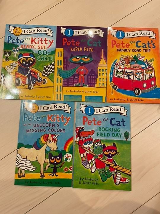 ホワイトブラウン Pete the Cat 英語絵本 I Can Read5冊セット新品