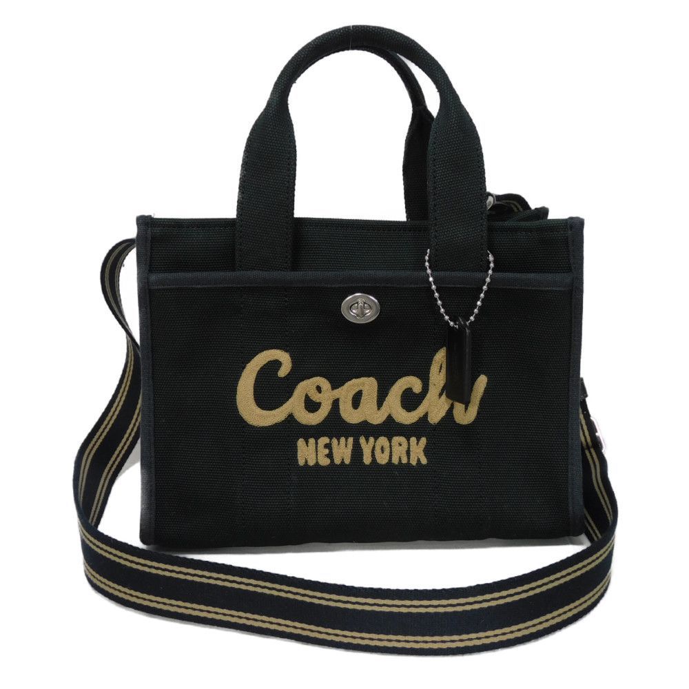 Coach ロゴ刺繍 ブラックカーゴトートバッグ26 アウトレット② 大人気☆刺繍ロゴ【COACH】カーゴトート26☆3色 (Coach/トート