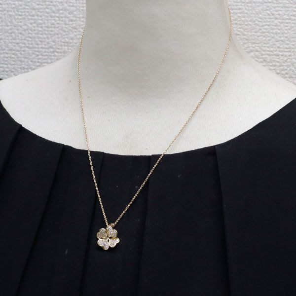 ミキモト　リース　ダイヤモンドペンダント MIKIMOTO ミキモト クローバー ダイヤモンド ネックレス K18
